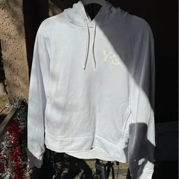 SOLD OUT White Adidas Y-3 Classic Chest Logo Hoodie - M - Picture 4 of 14